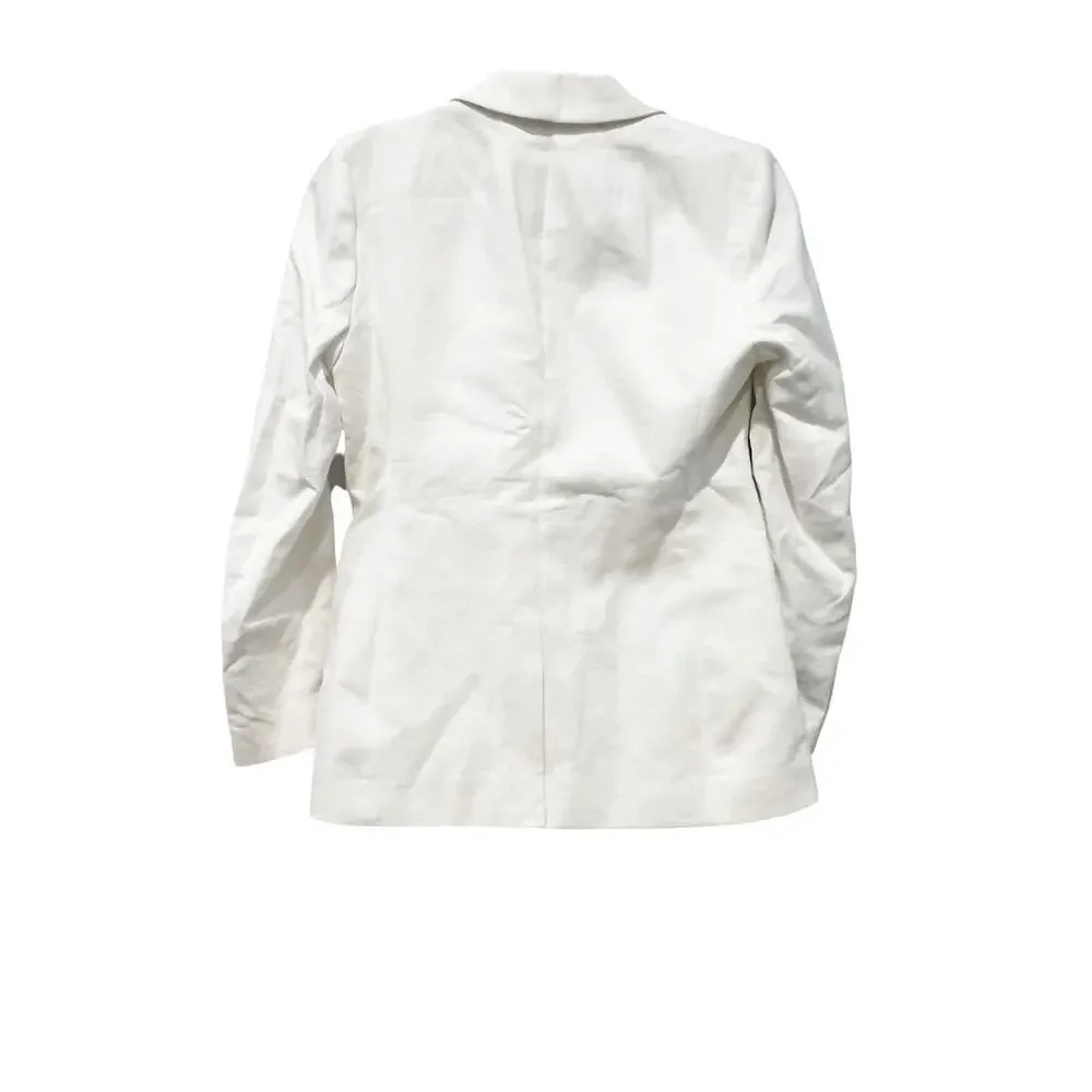 J. Crew Women's Linen-Blend One-Button Blazer Long Sleeve White Size 0 NWT